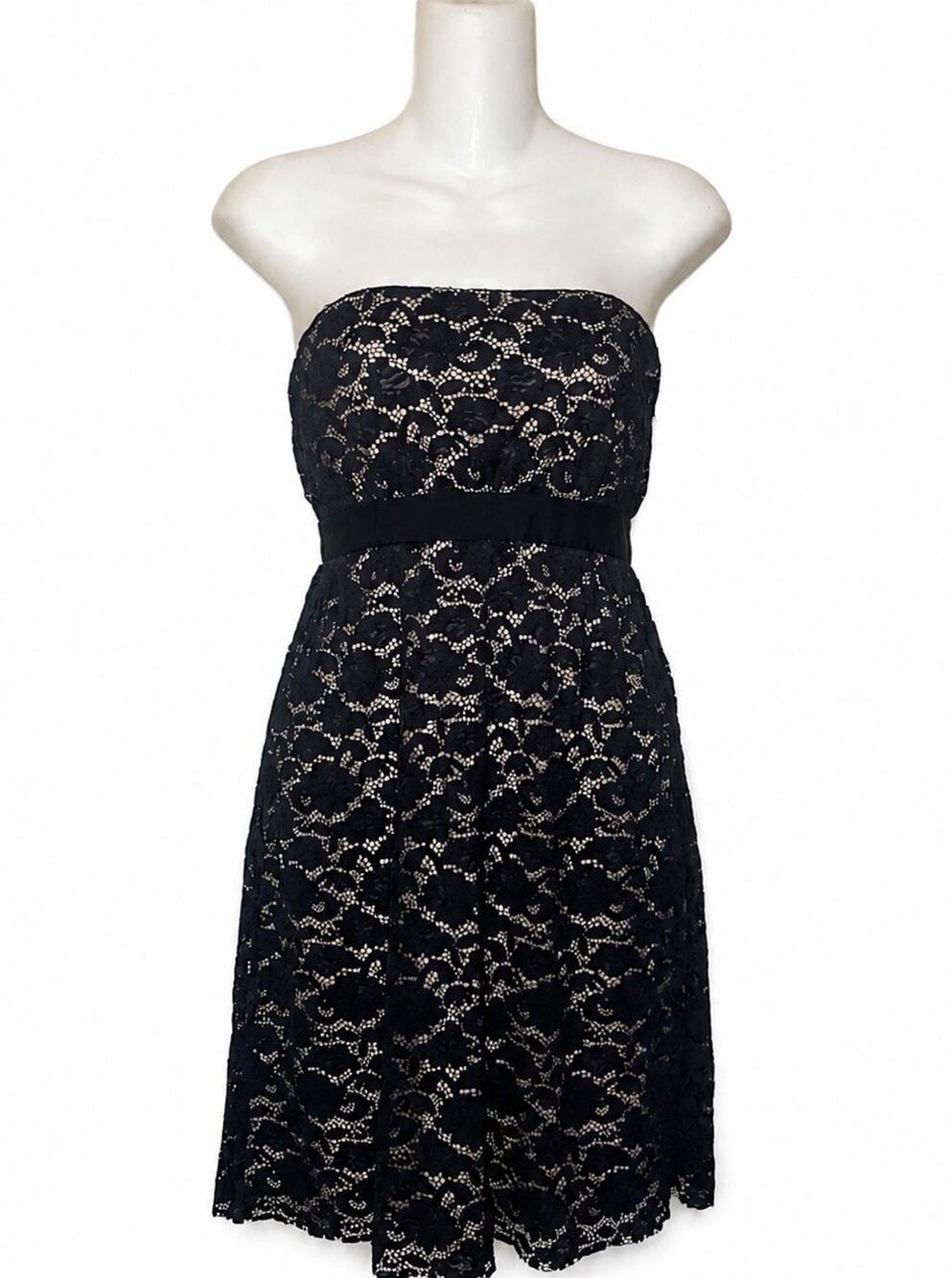 Intimissimi Lace Dress Strapless Black Feminine Romantic Size Small Medium S M